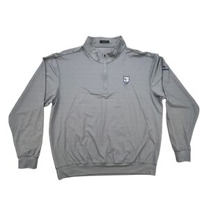 Turtleson Pullover Mens XL Quarter Zip Gray The National Golf Logo Stretch